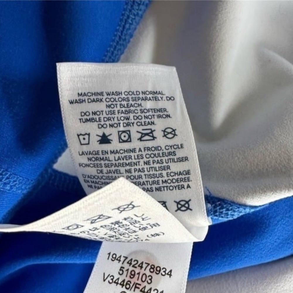 Lands' End Leggings Pants Floral Active Blue Green Pockets Athleisure Size Large - Picture 7 of 8